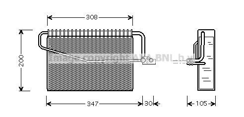 AVA QUALITY COOLING Iztvaikotājs, Gaisa kondicionēšanas sistēma MSV329